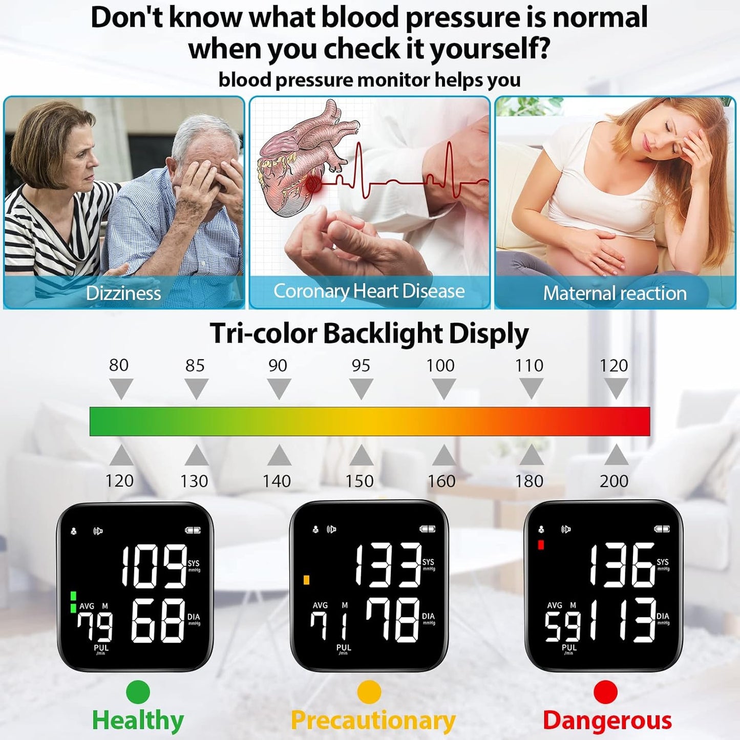 Wrist Blood Pressure Monitor, 2025 New Digital Wrist Blood Pressure Monitor with 90X2 Readings Memory, Pulse Rate Monitoring, Large LCD Screen, Automatic Wrist Pressure Monitor for Home Use Black