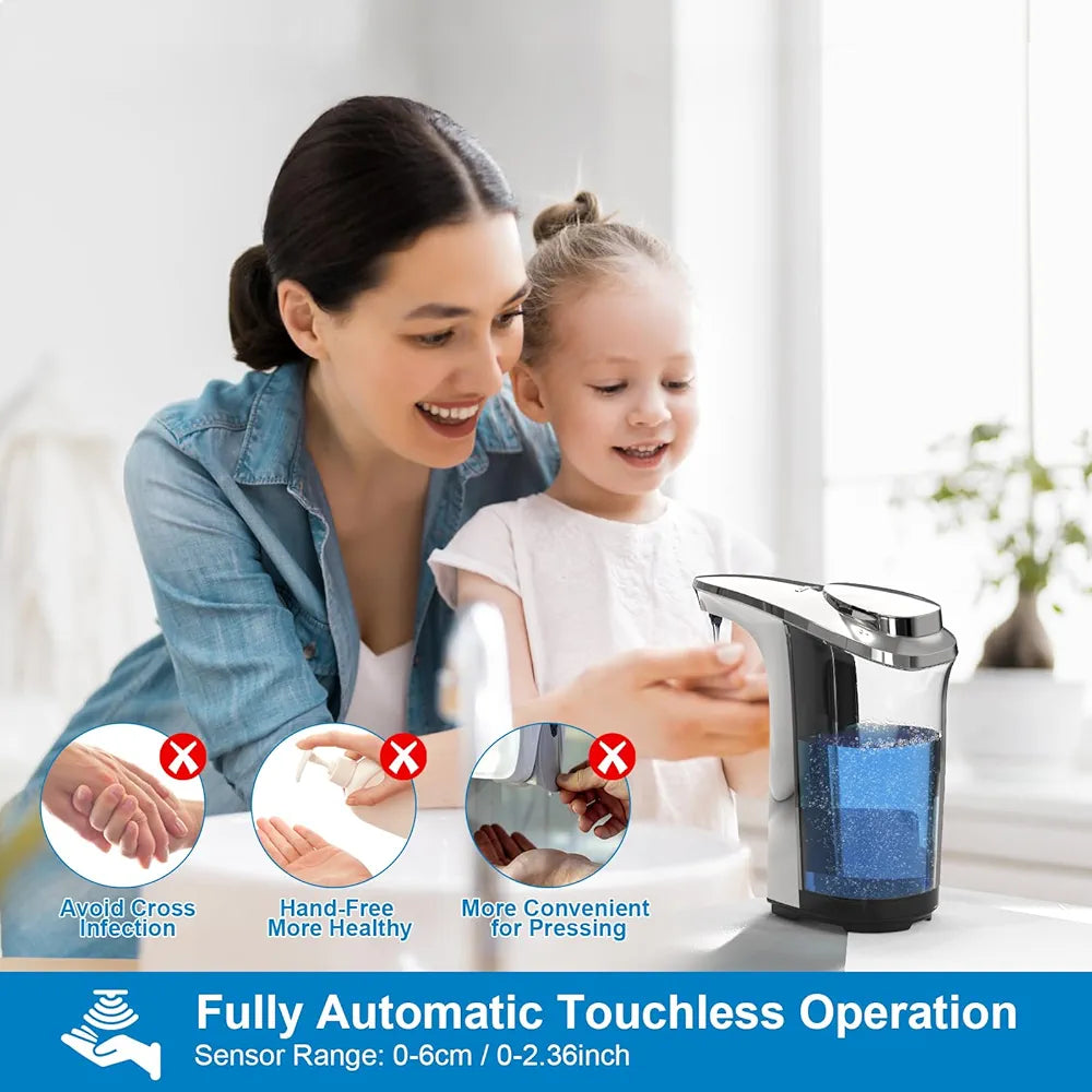 Advanced Touchless Automatic Soap Dispenser - 17oz/500ml Infrared Sensor, 5 Adjustable Dispensing Levels for Kitchen & Bathroom Hygiene
