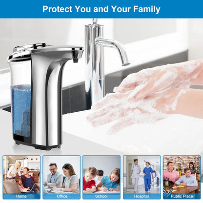Advanced Touchless Automatic Soap Dispenser - 17oz/500ml Infrared Sensor, 5 Adjustable Dispensing Levels for Kitchen & Bathroom Hygiene
