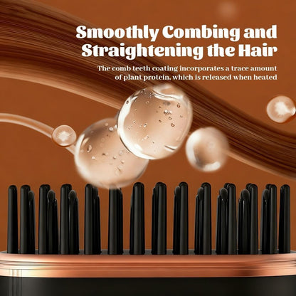 Mini Straightener, Rechargeable Portable Hair Straightener Brush, 3-Control & Fast Heating Technology, anti Scald Shell, Lightweight and Portable for Home Travel Gift (Black)